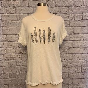 Current/Elliott Feather Graphic Rolled Crew Tee